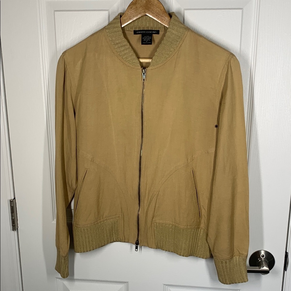 Pierre Cardin tan linen blend jacket size medium